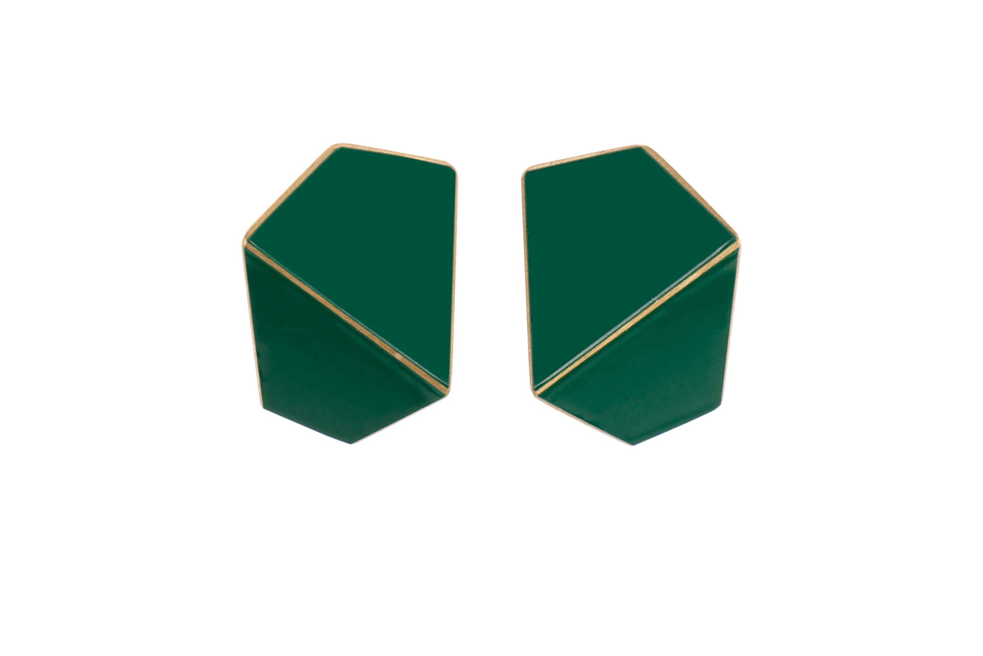 Folded Wide Earrings – Handcrafted Brass & Silver by Lisa Kroeber Jewellery at www.brixbailey.com