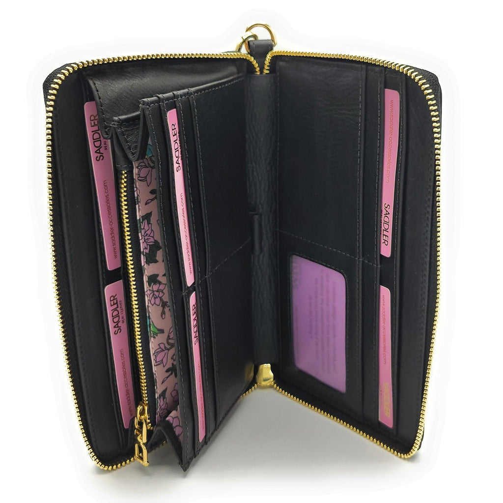 Freya Real Leather RFID Purse and Phone Holder with Strap