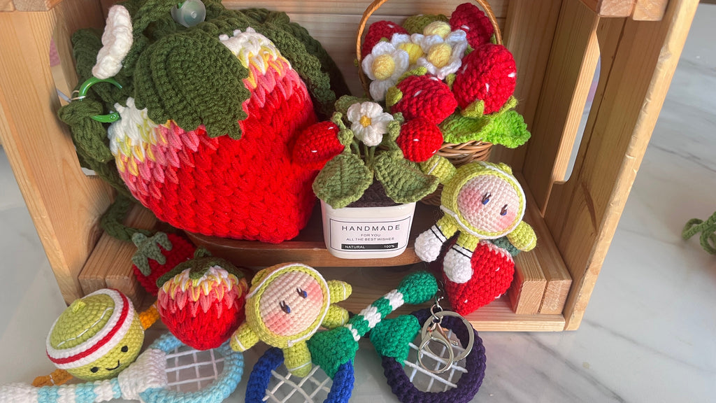 Tennis Ball and Racket Bag Charm Key Chain