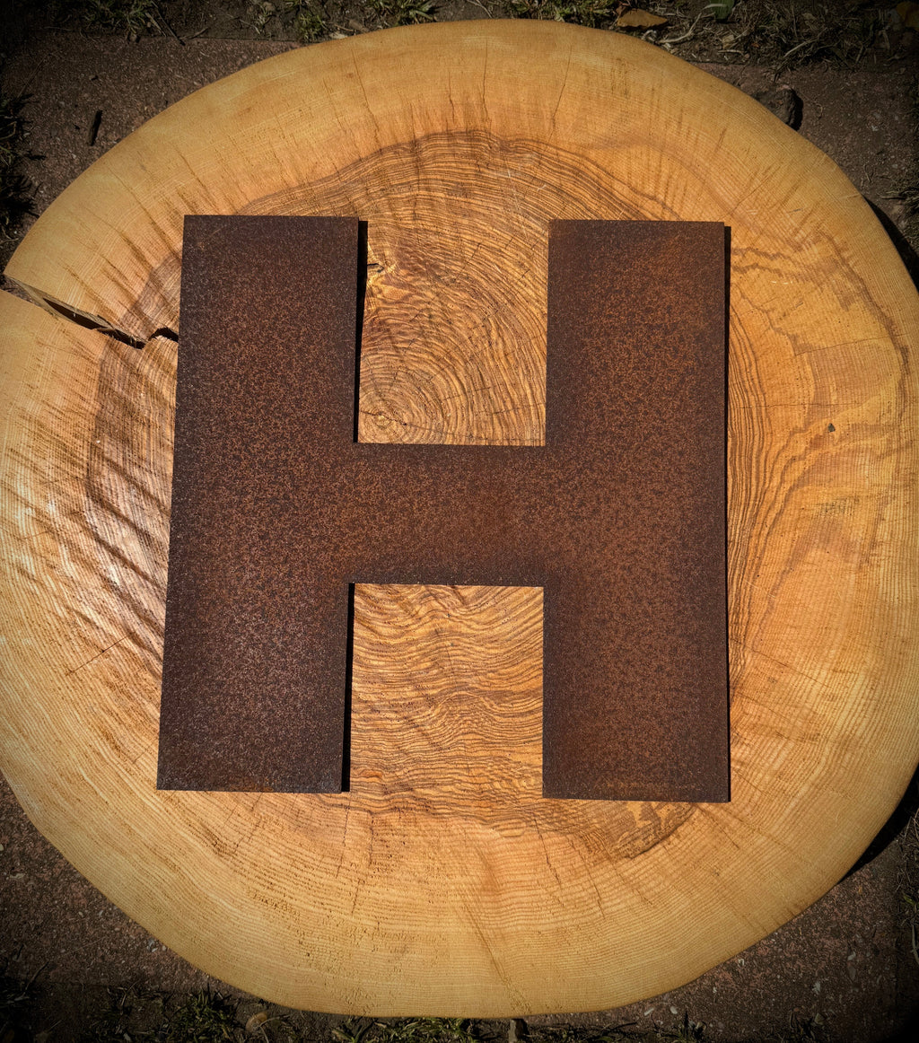 5" Fat Font Rusty Metal Letters A-Z 0-9