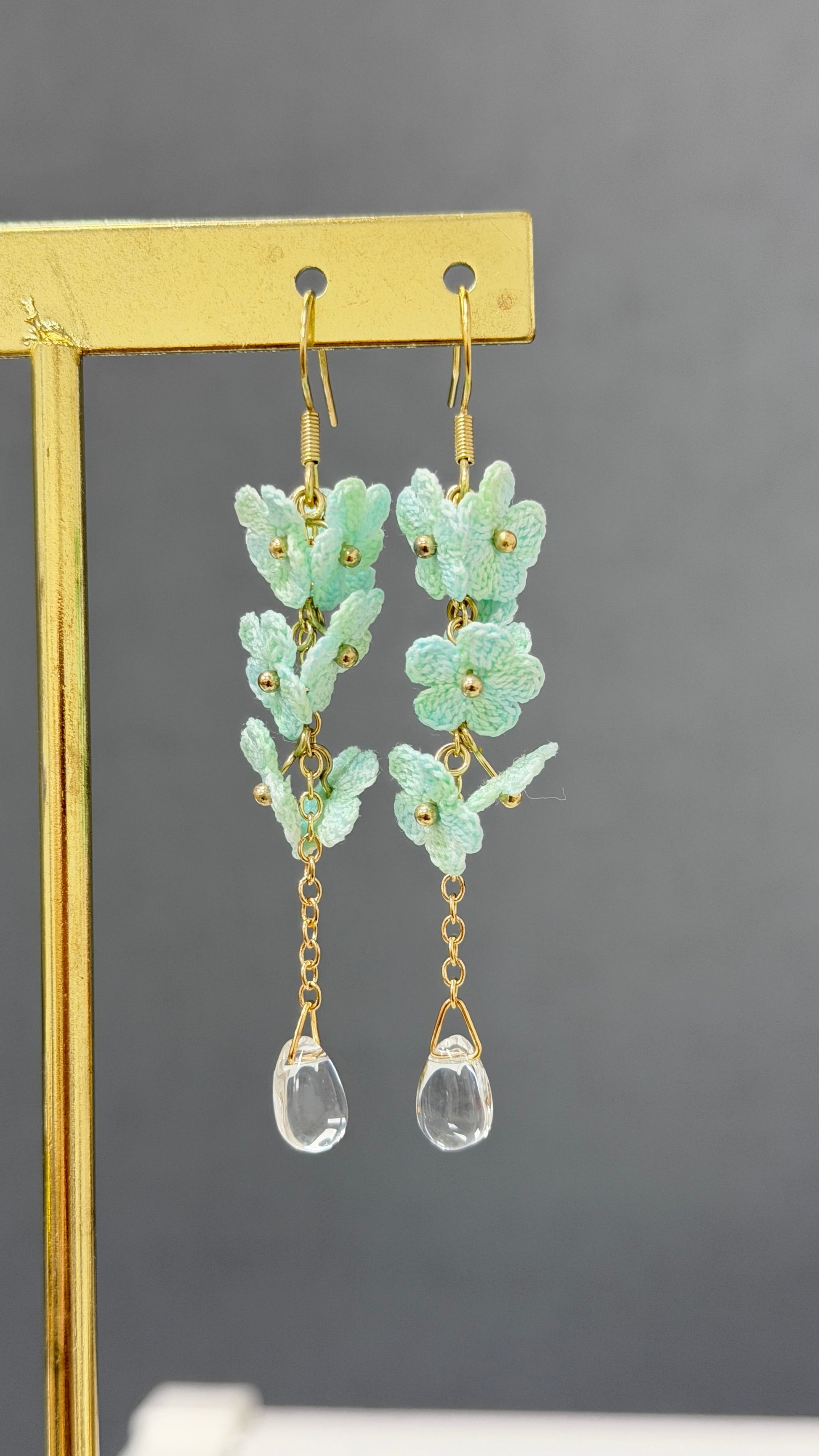 Myosotis Earring Danglers Micro-Crochet that Blossom with Charm Seven Forget-me-not