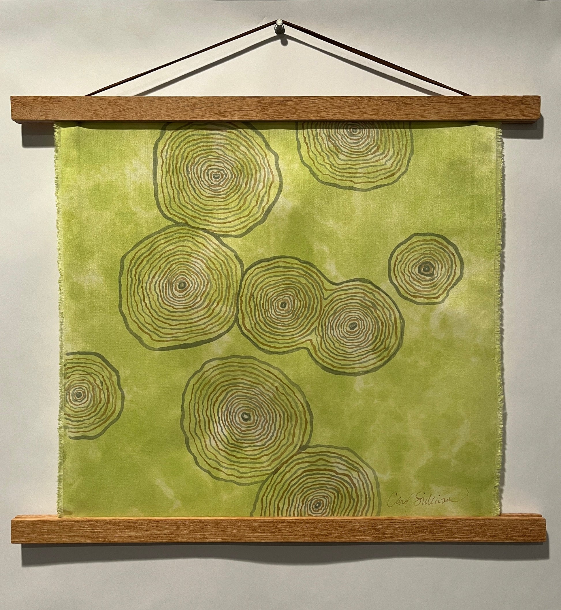 “Spring Birch Life Story” - Painting on Silk - $165