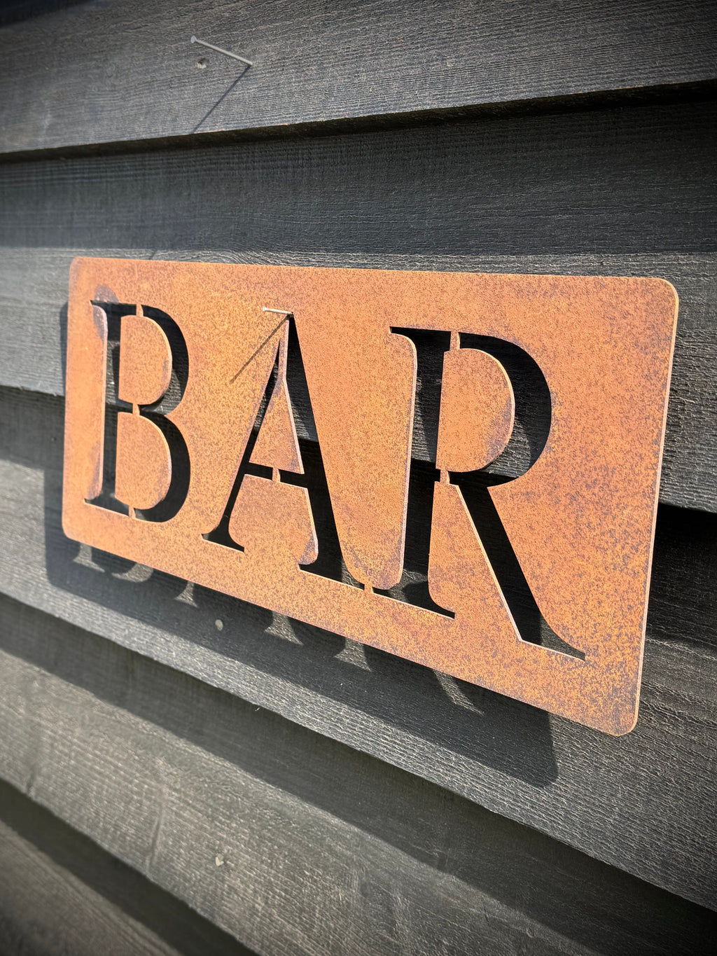 RUSTY BAR GARDEN  DECORATION ,  Home Sign , Garden Ornament , Wall feature , garden decoration, rusted metal , garden sign ,