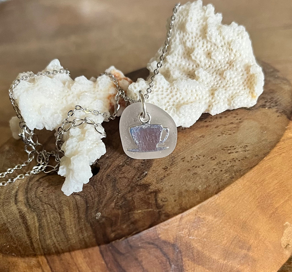 Cup of Tea Scottish Seaglass 925 Pendants