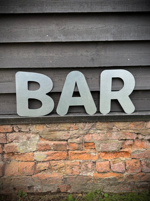 BAR Steel Bubble style Lettering 12 inch