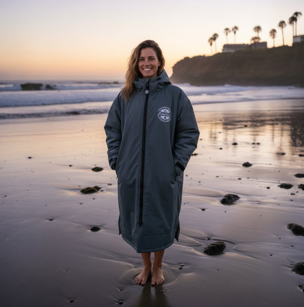 Waterproof Changing Robe with Free Beanie in Recycled Fleece