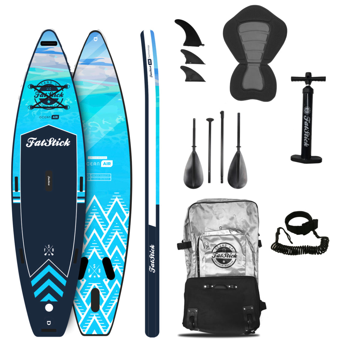 12 foot 6 inch Inflatable Touring Paddle Board SUP Package with Seat