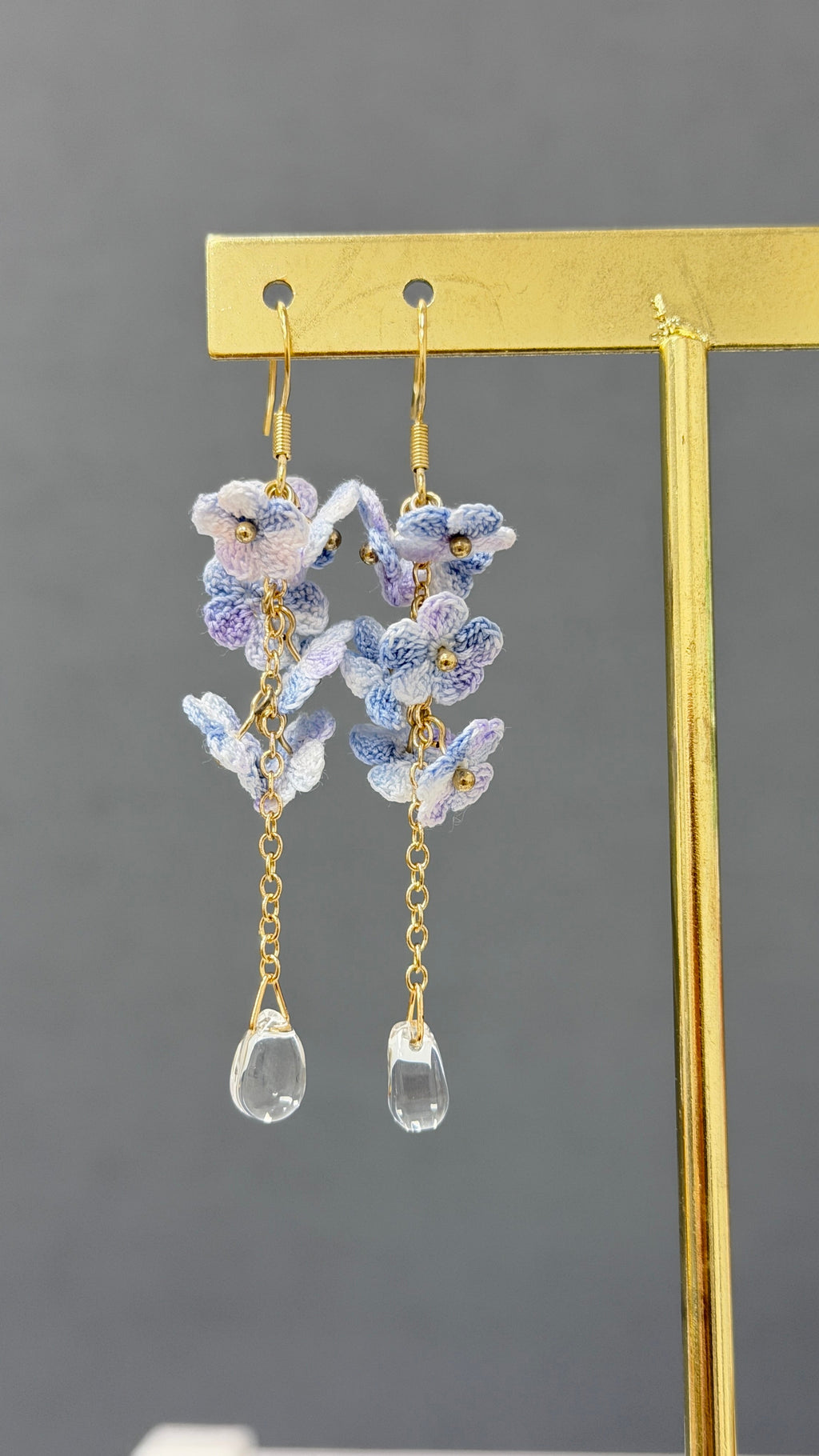 Myosotis Earring Danglers Micro-Crochet that Blossom with Charm Seven Forget-me-not