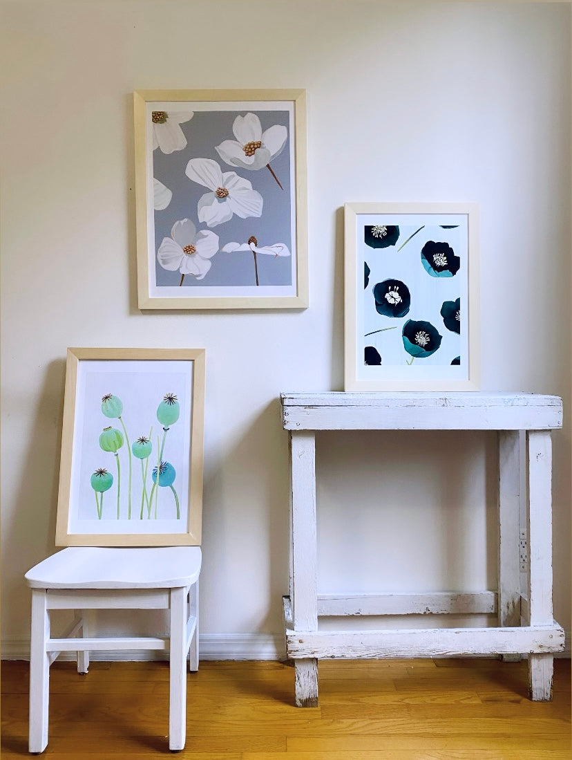 Green Winter Rose Art Print on Archival Paper