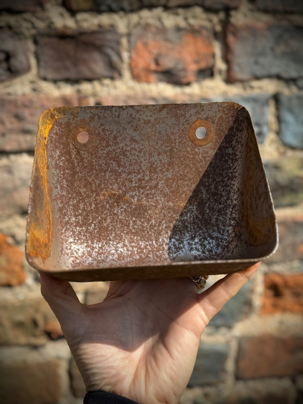 Vintage Rusty Metal Wall Mounted Planter / Herb Planter Plant Pot Fence Display