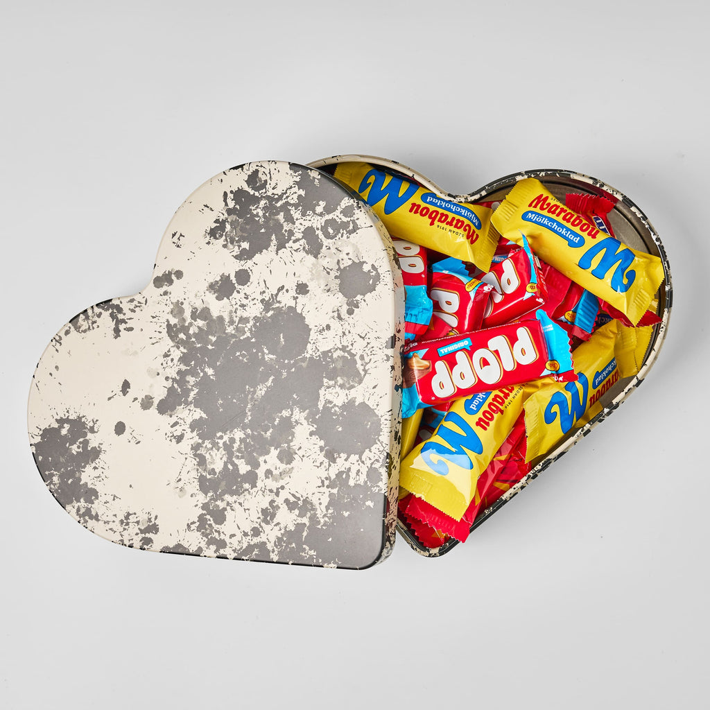 Heart Shaped Tin with Swedish Sweets and Chocolates