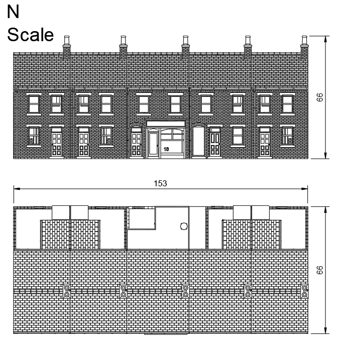N Scale Terrace House and Shop Building Collection