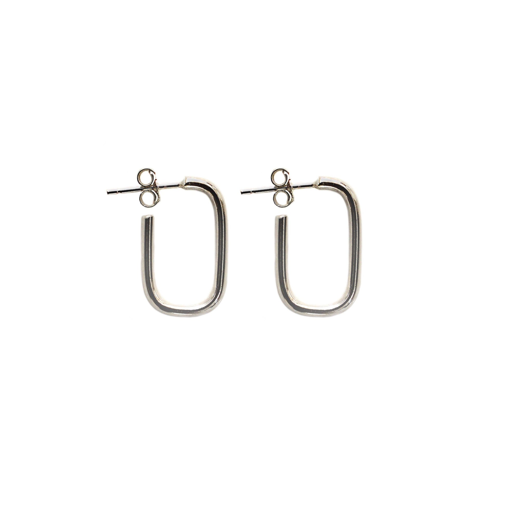 Geometric Sterling Silver Hoop Earrings