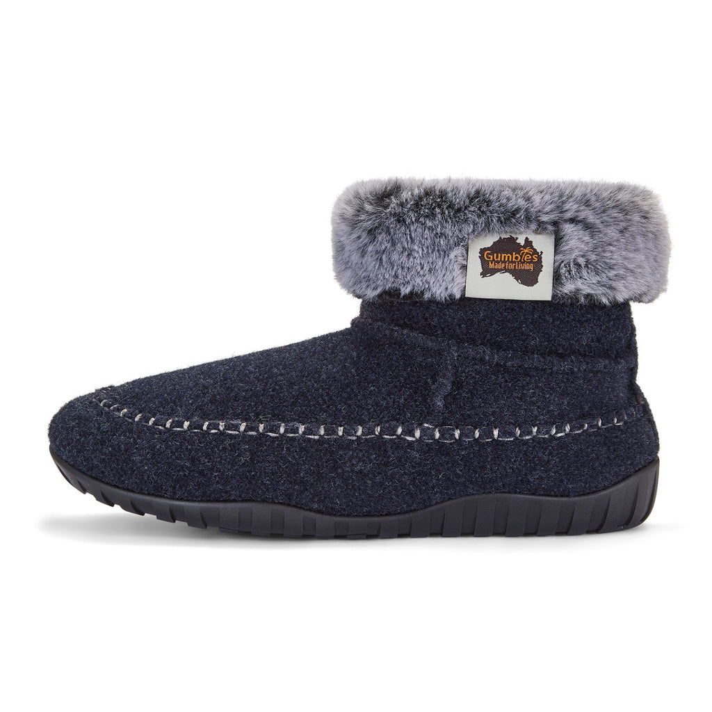 Ossa High Men's Slipper Boot Navy and Grey
