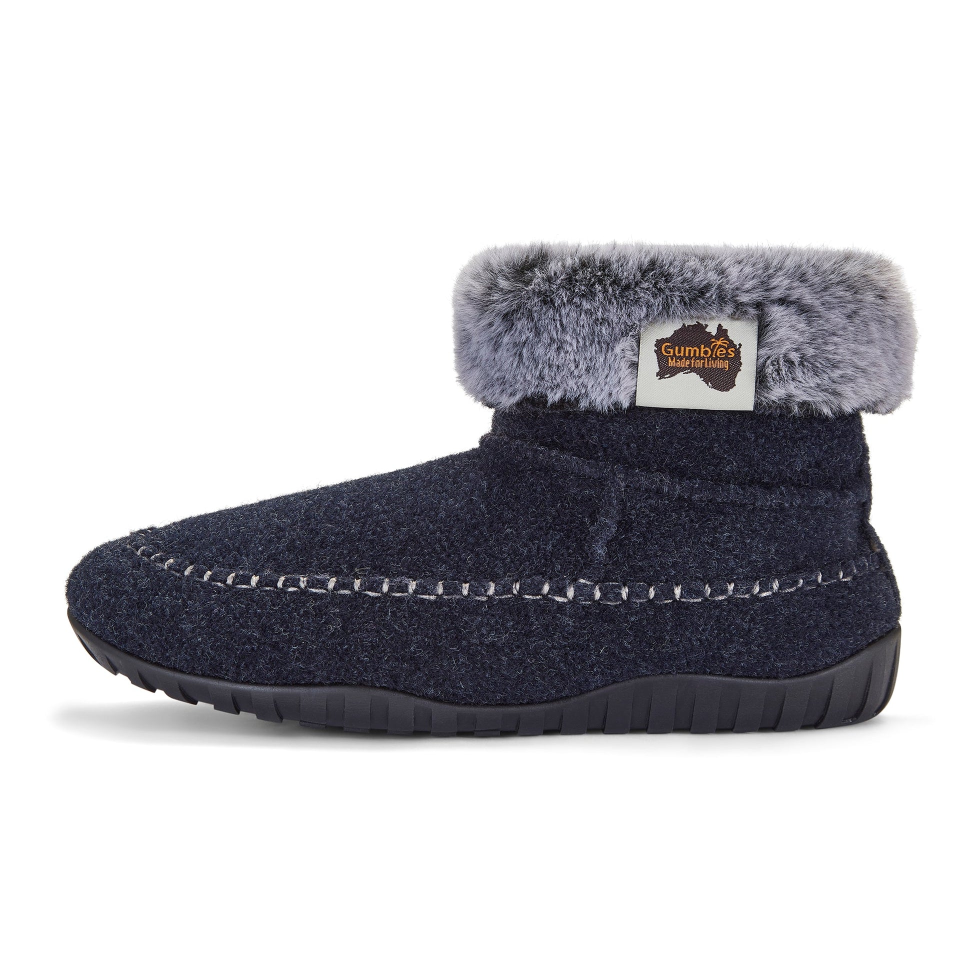 Ossa High Men's Slipper Boot Navy and Grey
