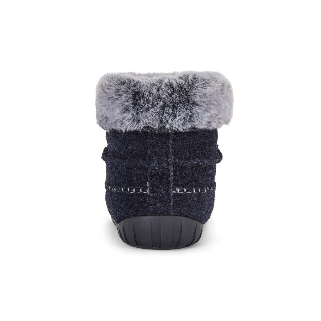 Ossa High Slipper Boot in Navy and Grey