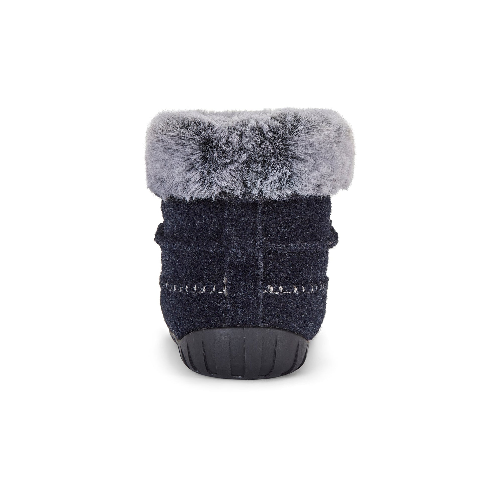 Ossa High Slipper Boot in Navy and Grey