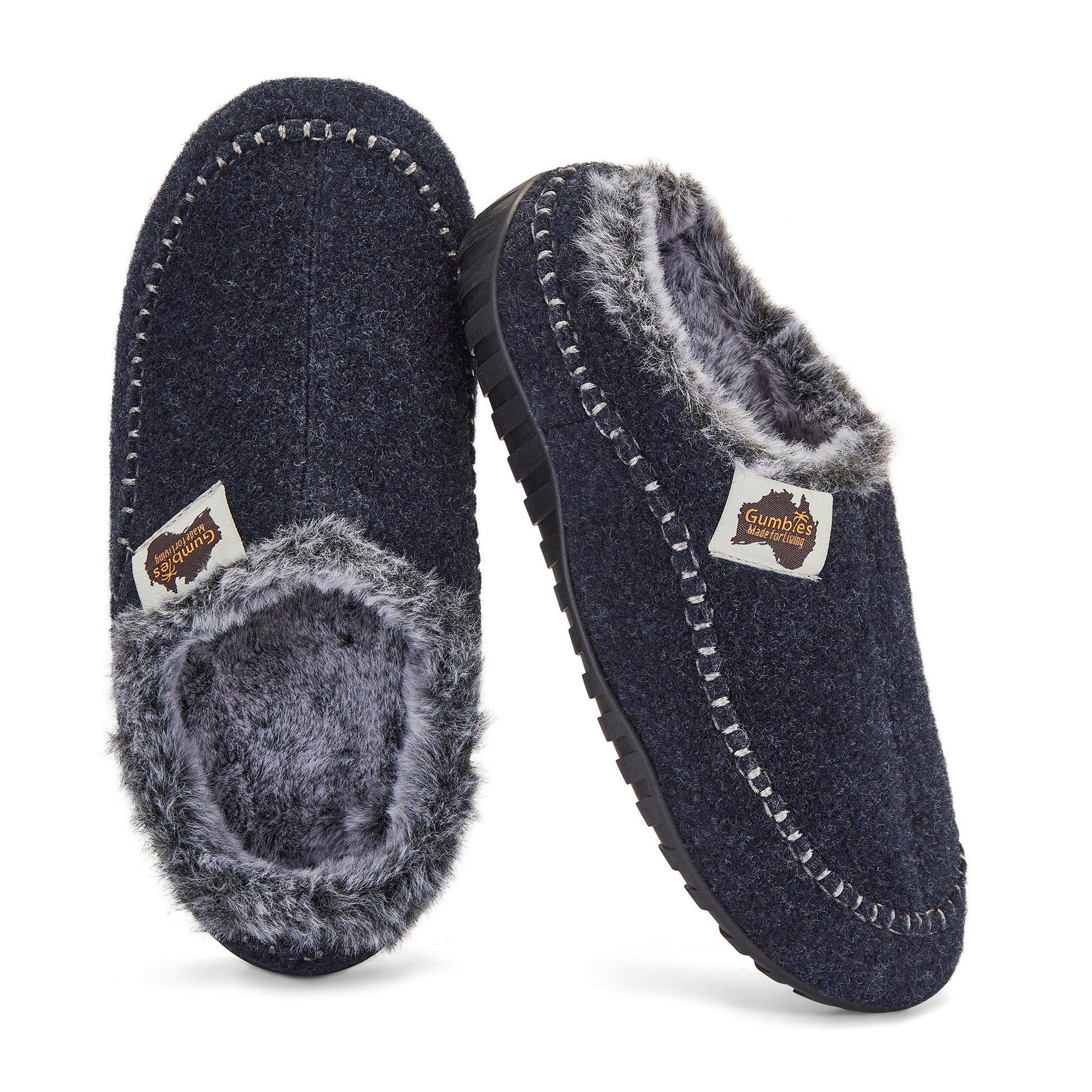 Ossa Low Men's Slippers in Navy and Grey