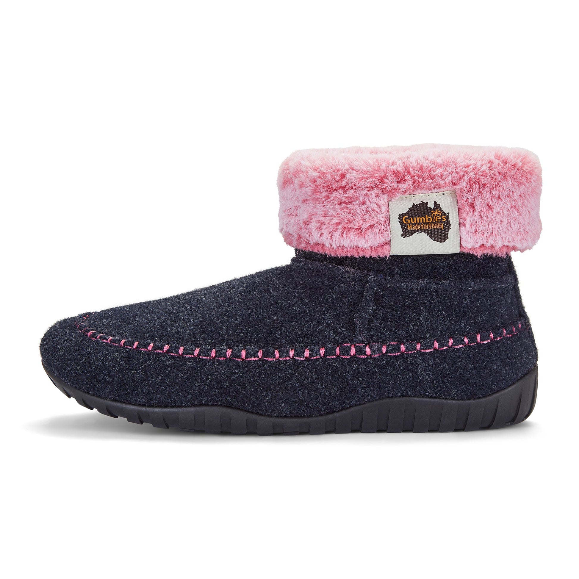 Ossa High Women's Slipper Boot in Navy and Pink