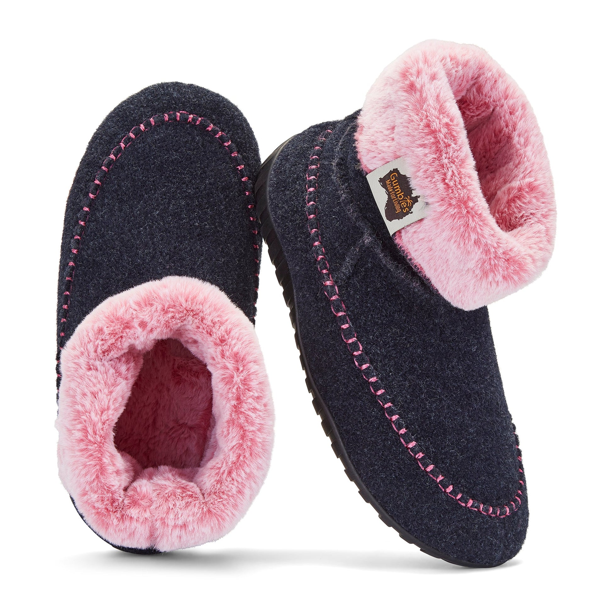 Ossa High Women's Slipper Boot in Navy and Pink