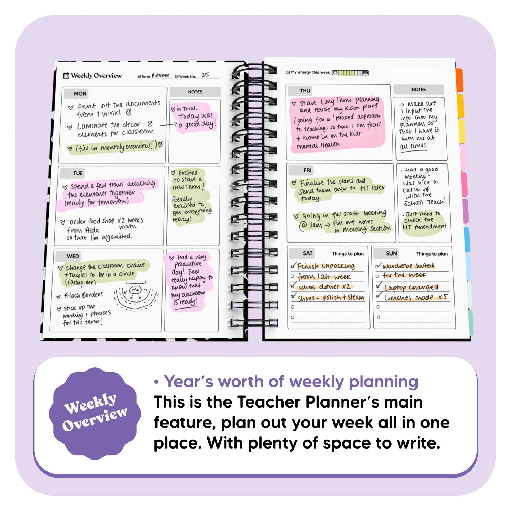 Teacher Undated Spiral Journal