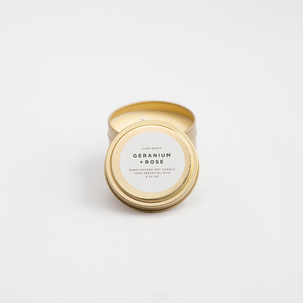 Geranium and Rose Natural Soy Candle