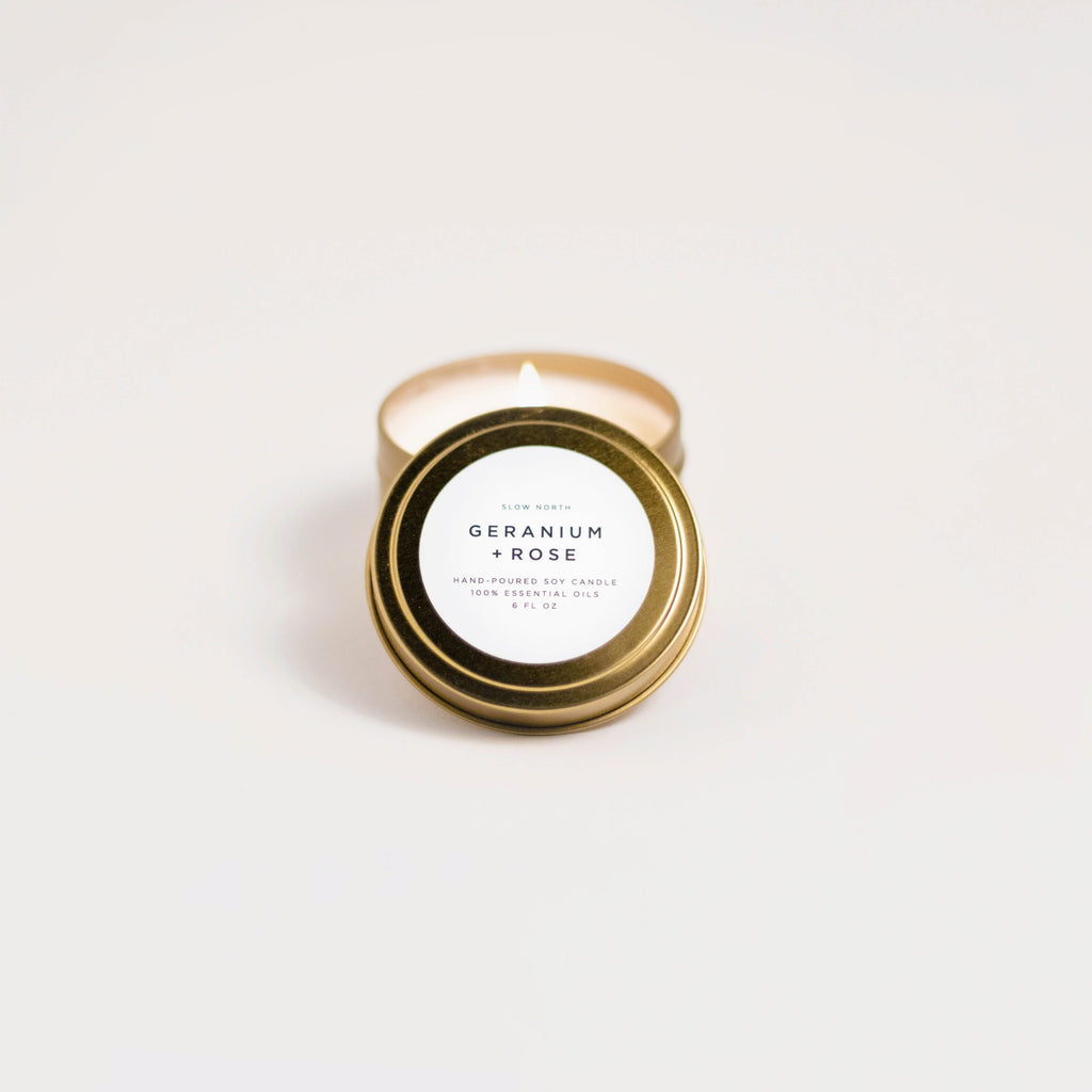 Geranium and Rose Natural Soy Candle