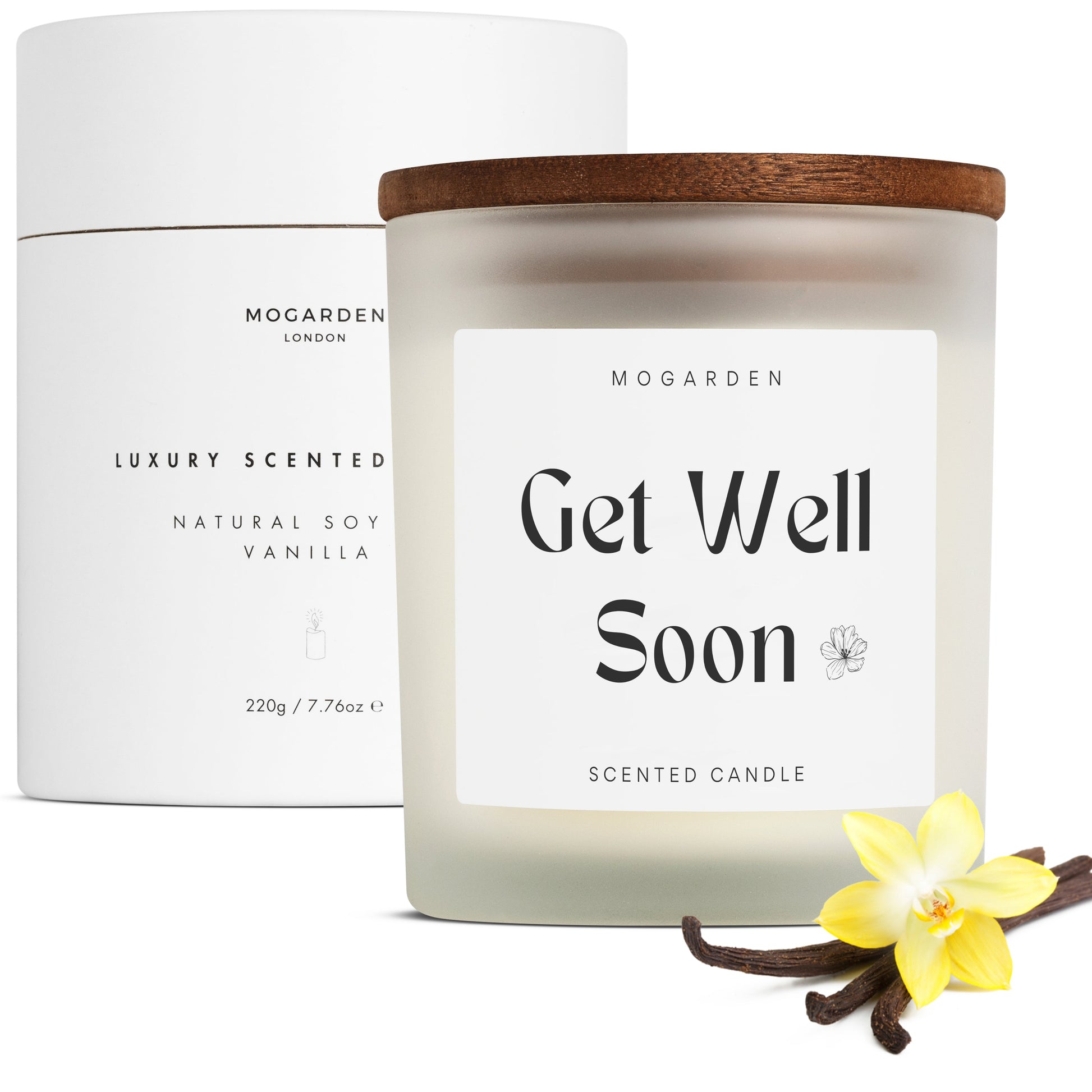 Get Well Soon Gifts for Women Men, Get Well Candle Gift, Luxury Vanilla Candle 220g