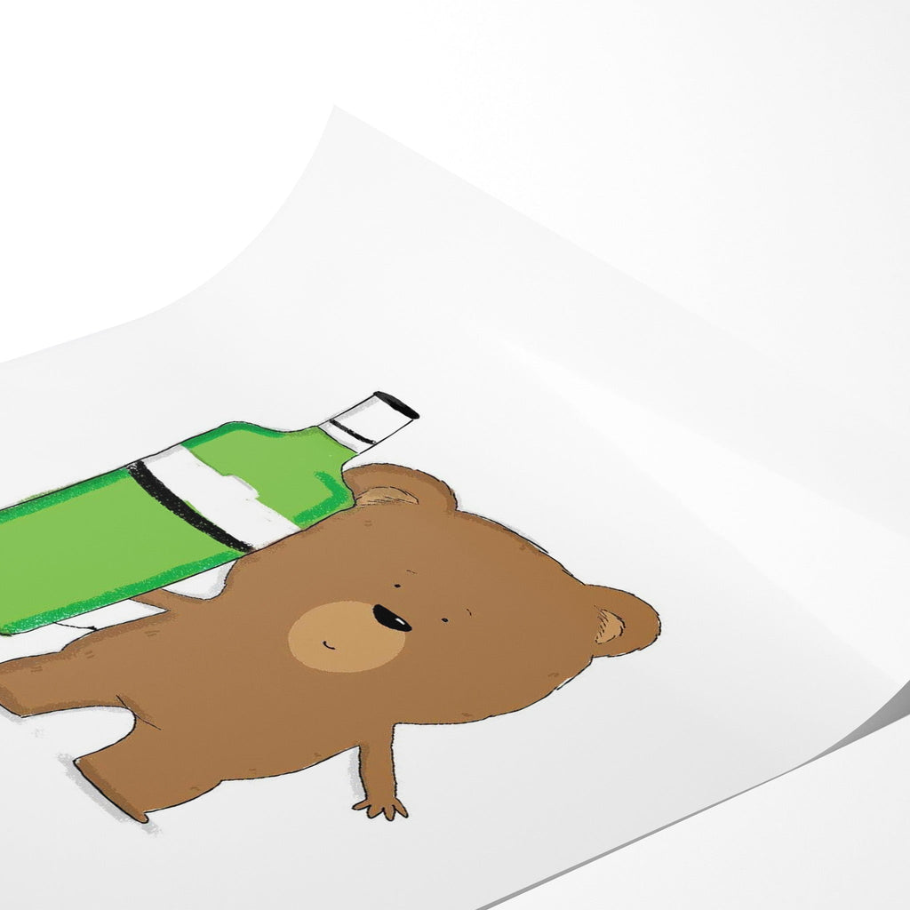 Gin and Bear It Print – Funny A4 Gin Wall Art Gift