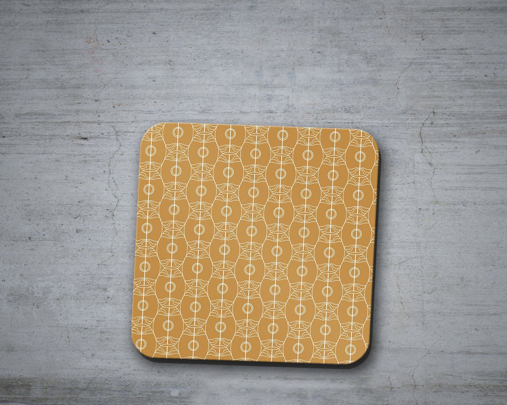 Gold Art Nouveau Retro Geometric Placemats, Set of 4 or Set of 6