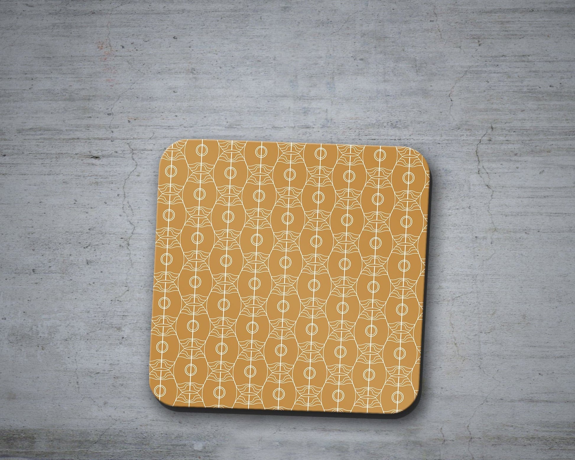 Gold Art Nouveau Retro Geometric Placemats, Set of 4 or Set of 6