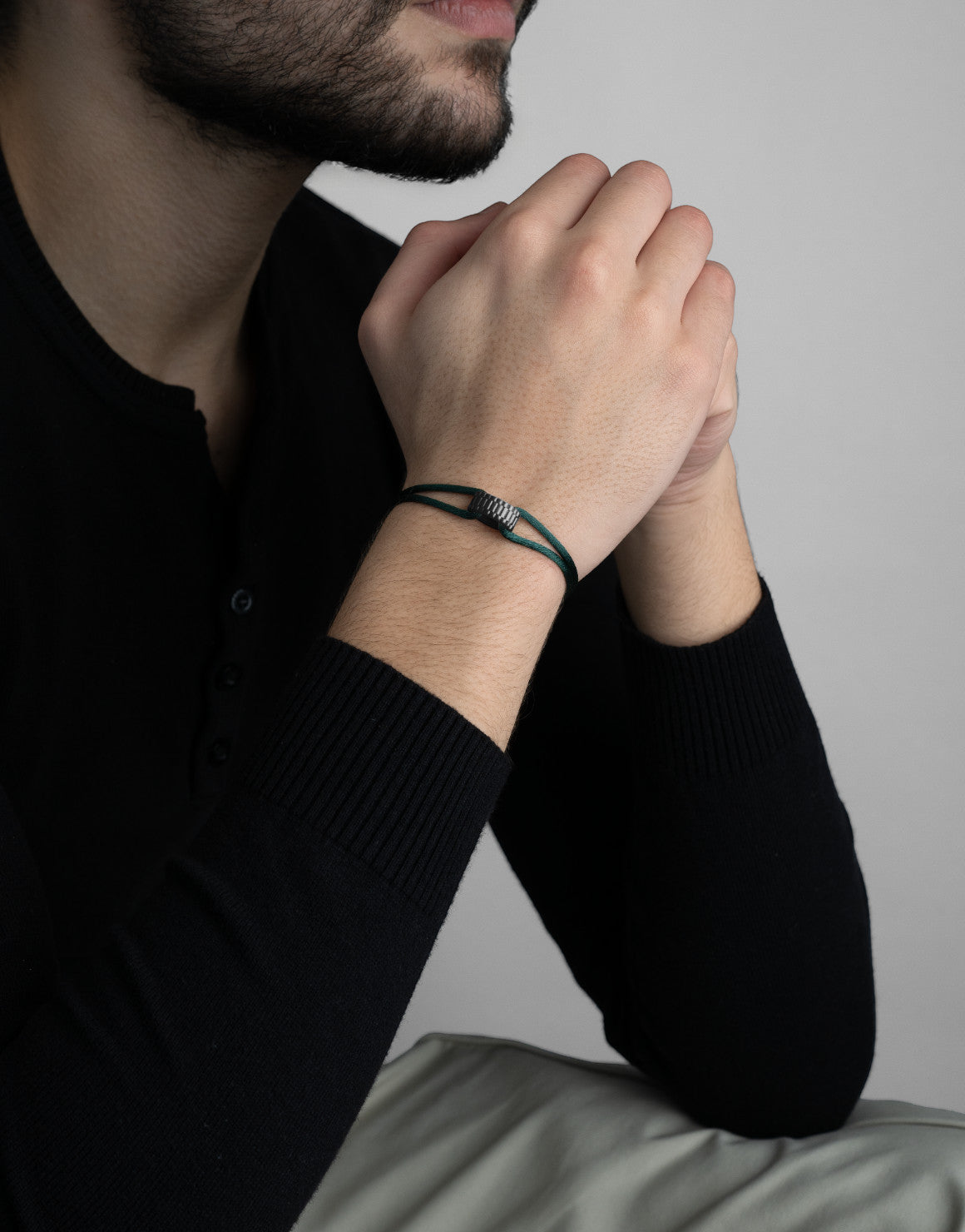 Carbon Regent Cord Bracelet