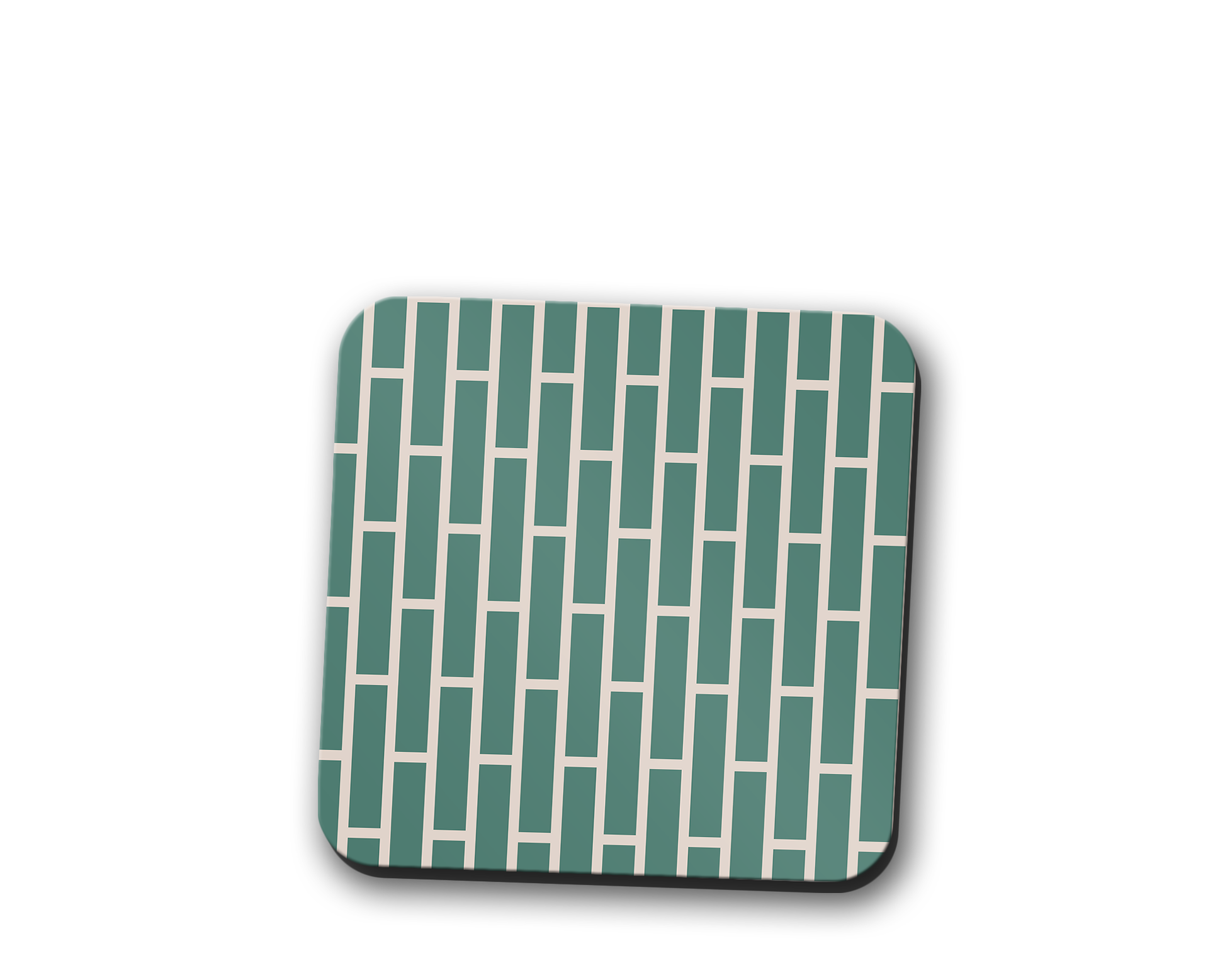 Green and Beige Geometric Design Coaster, Table Decor Drinks Mat