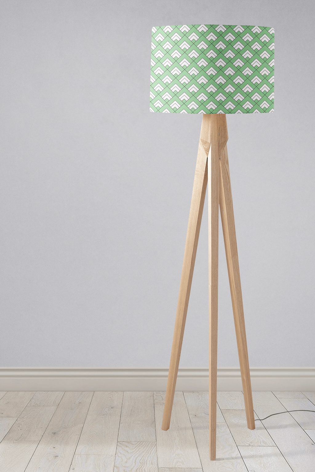 Light Green and White Geometric Tiles Design Lampshade, Ceiling or Table Lamp Shade
