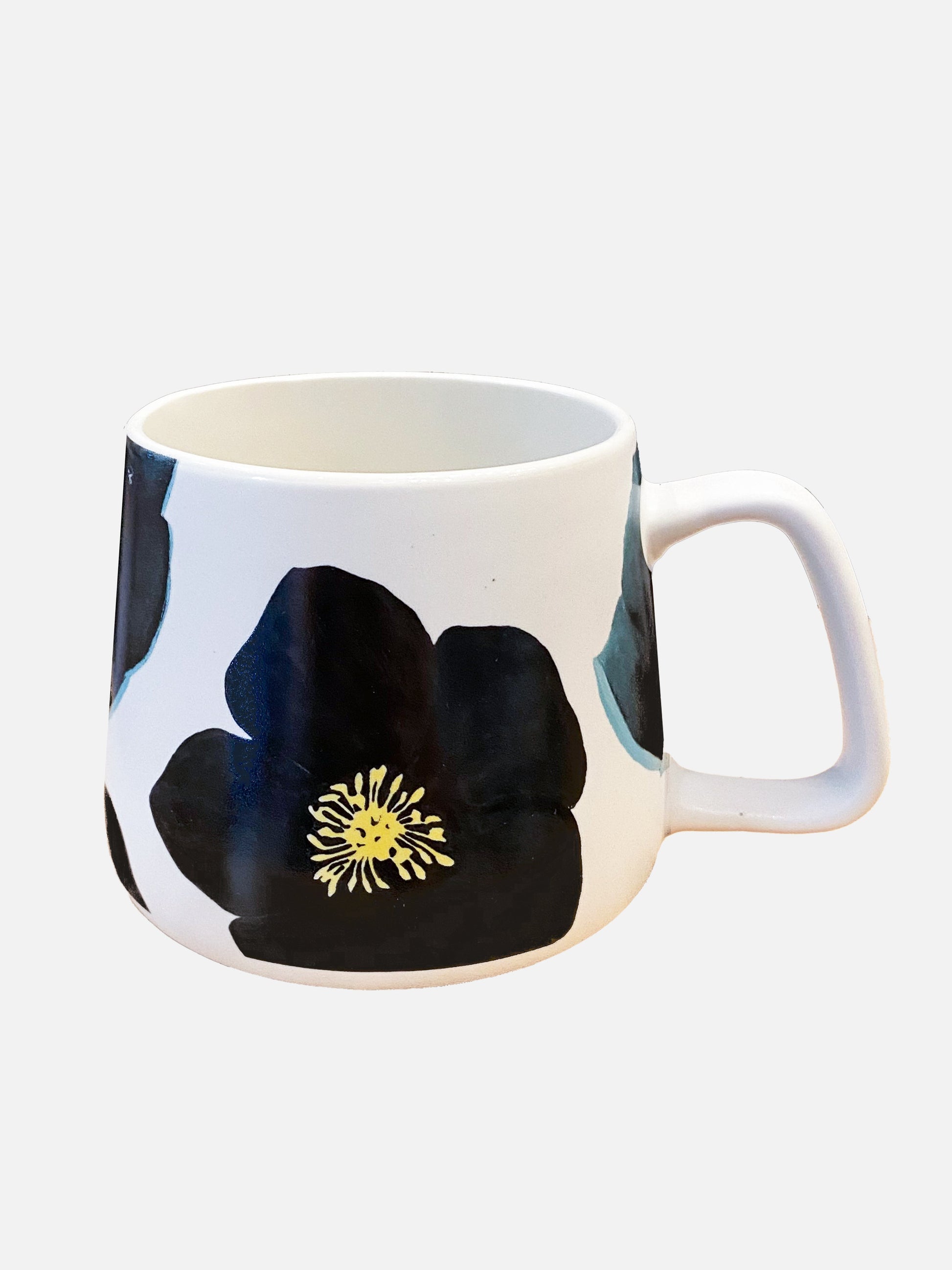 Green Winter Rose Porcelain Mug