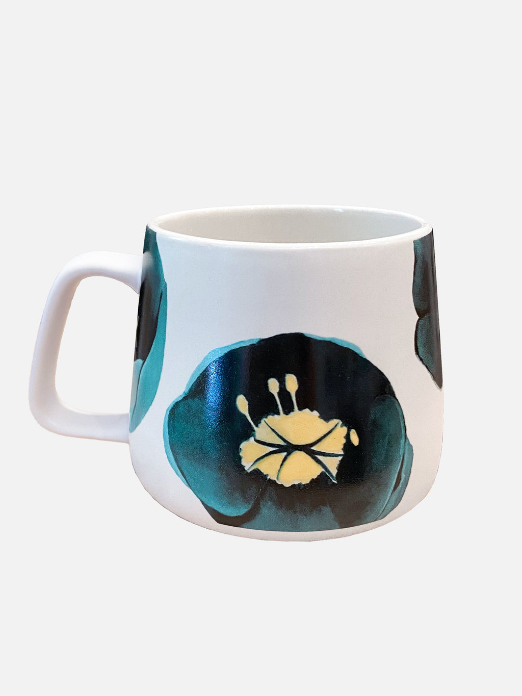 Green Winter Rose Porcelain Mug