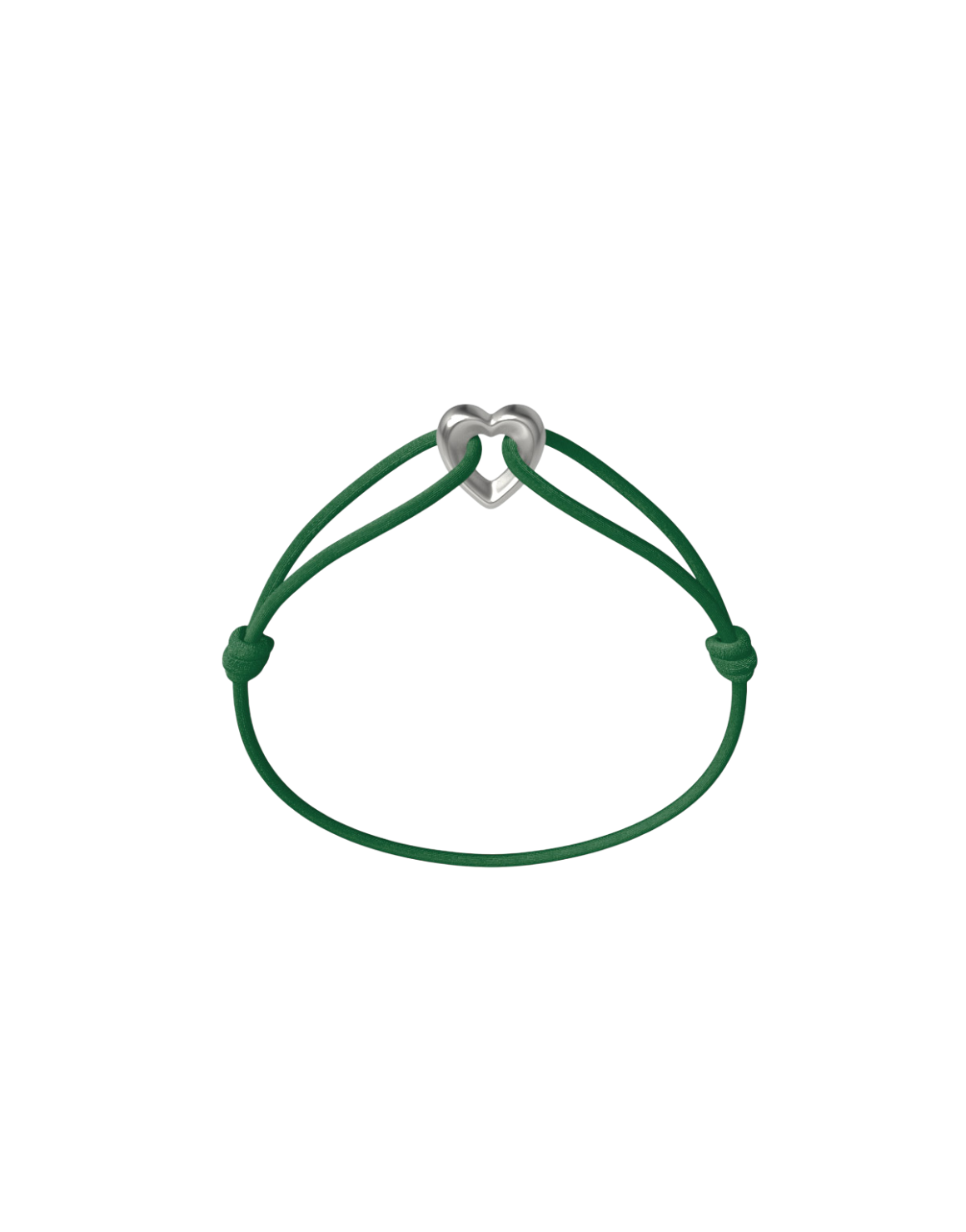 Silver Heart Cord Bracelet