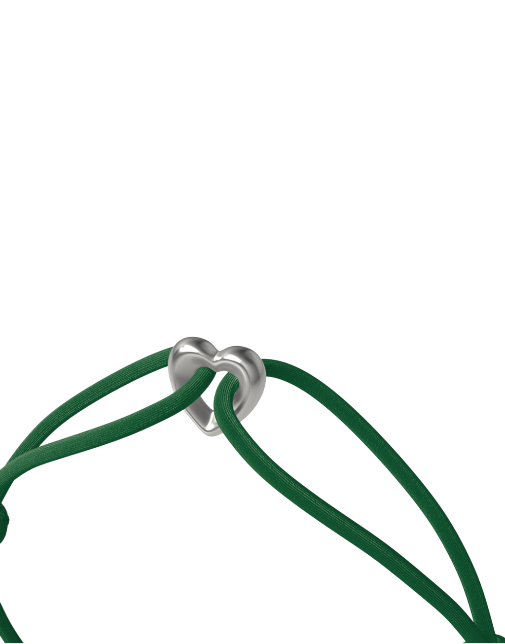 Silver Heart Cord Bracelet