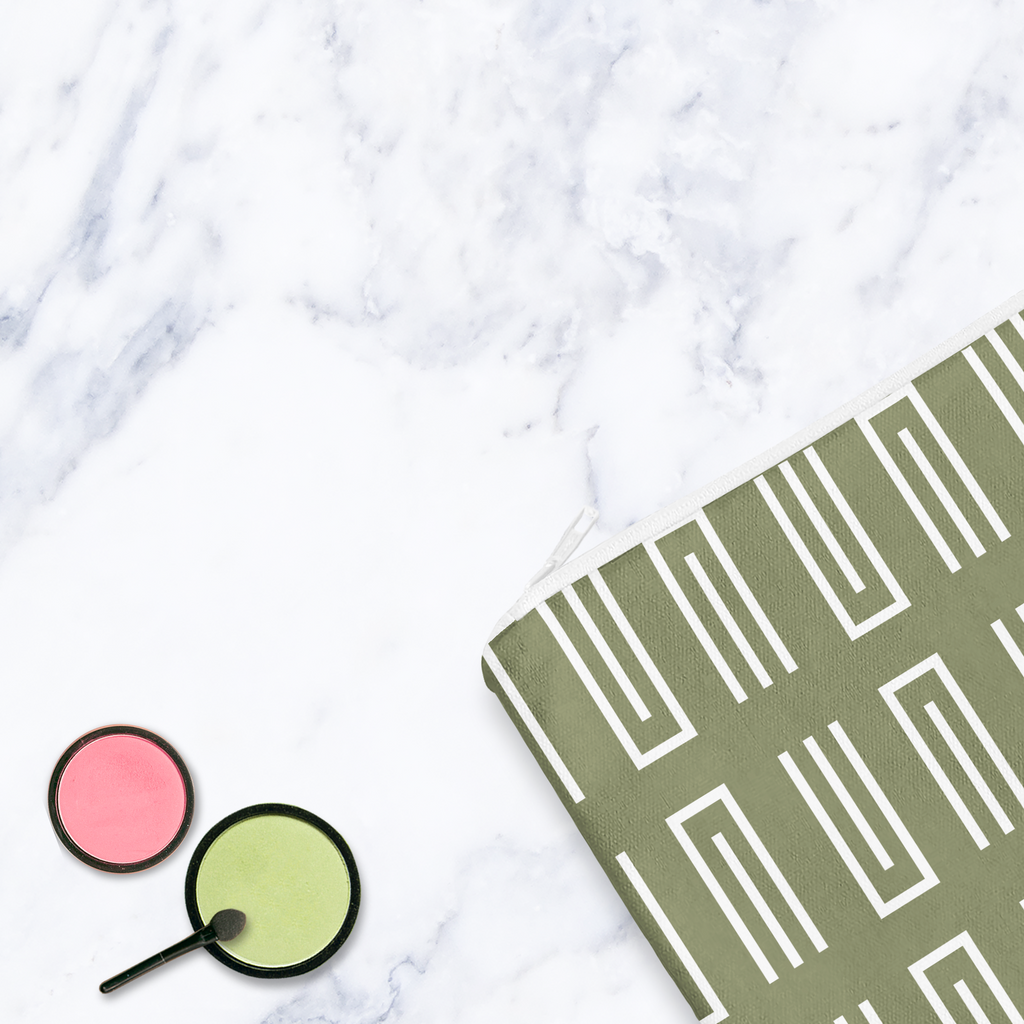 Modern Geometric Make Up Bag - Cosmetic Bag - Travel Pouch - Handmade Toiletry Bag - Contemporary Design Beauty Case