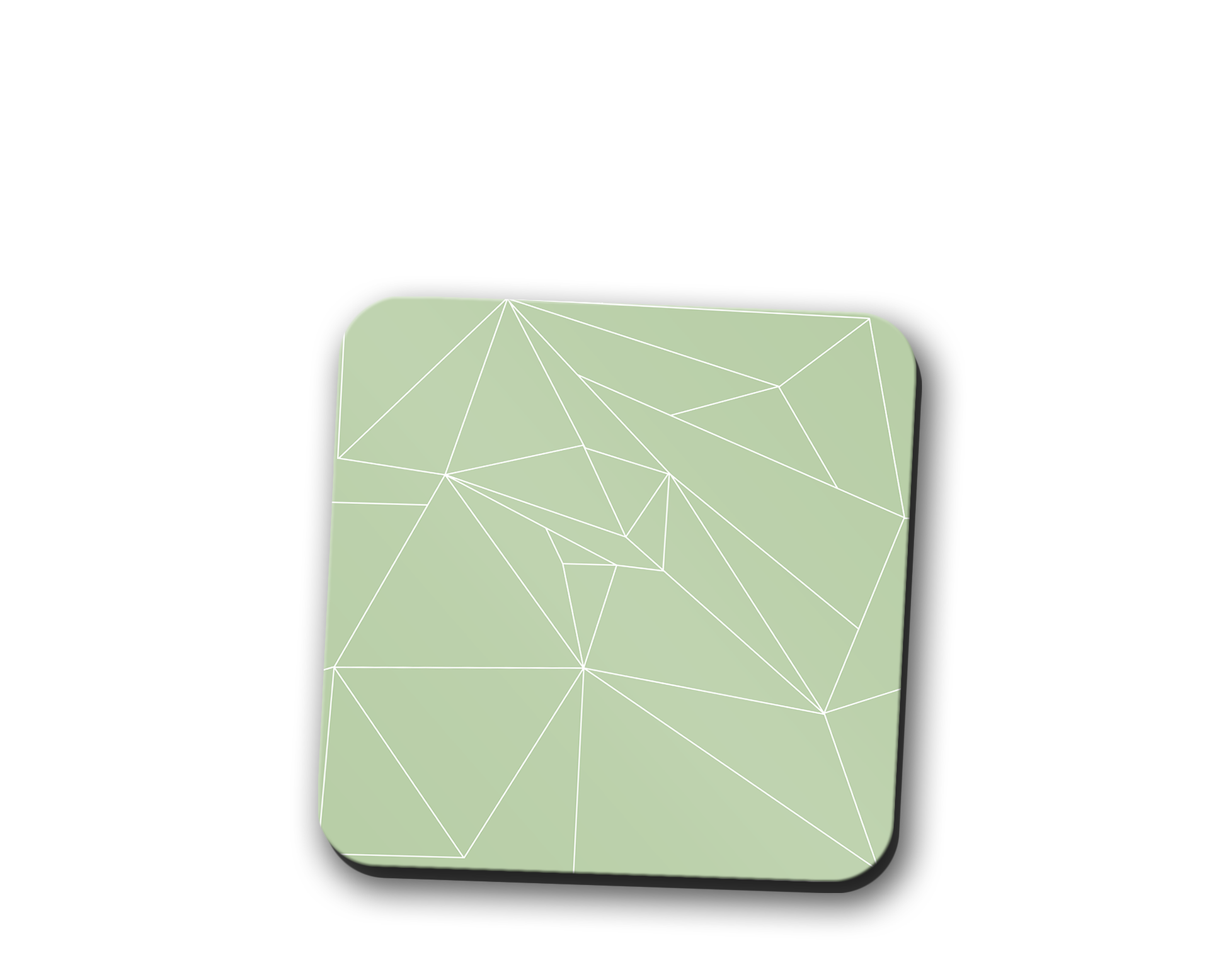 Light Green Contemporary Lines Coasters, Table Decor Drinks Mat