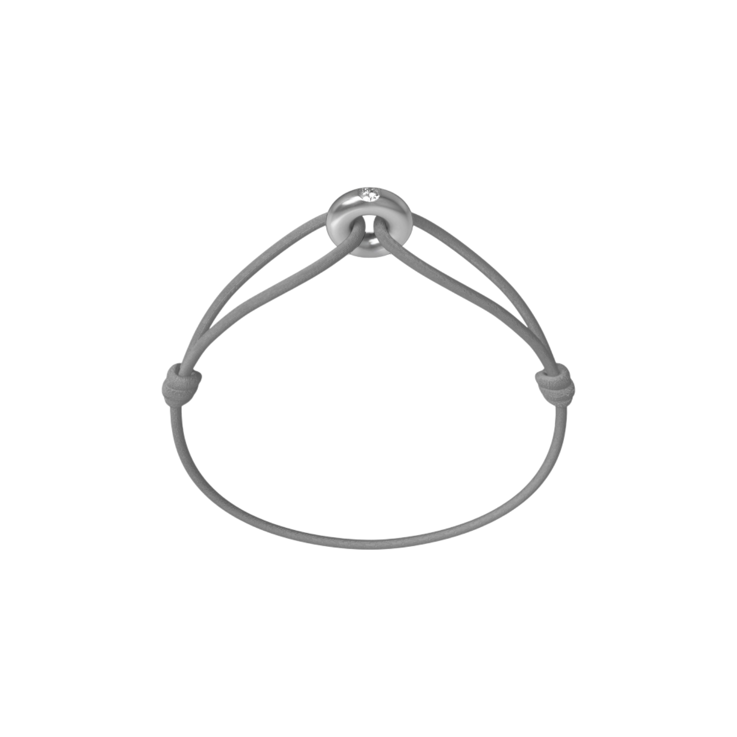 Mini Silver Diamond Cord Bracelet