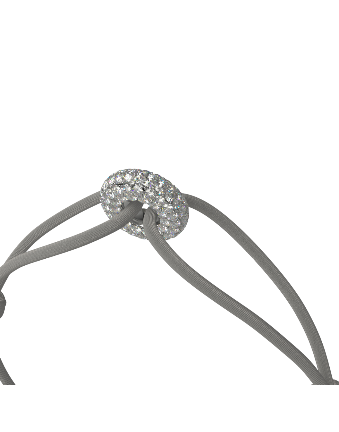 Mini Silver Soho Pavé Cord Bracelet