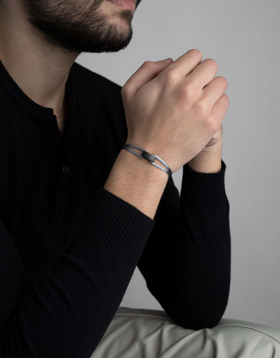 Carbon Regent Cord Bracelet