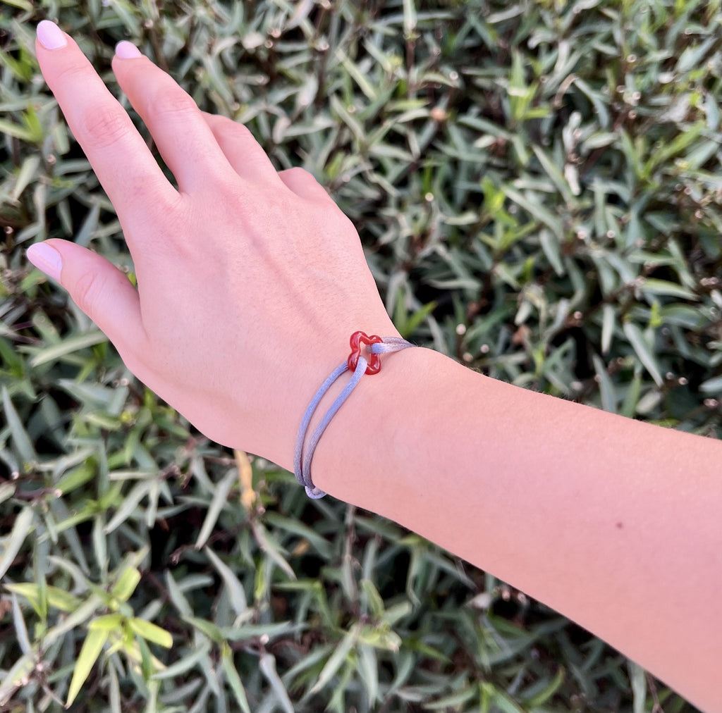 Red Clover Cord Bracelet