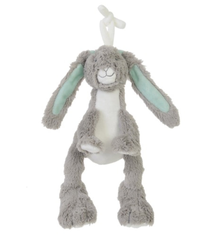 Grey Rabbit Plush Toy with Crinkle Ears and Rattle