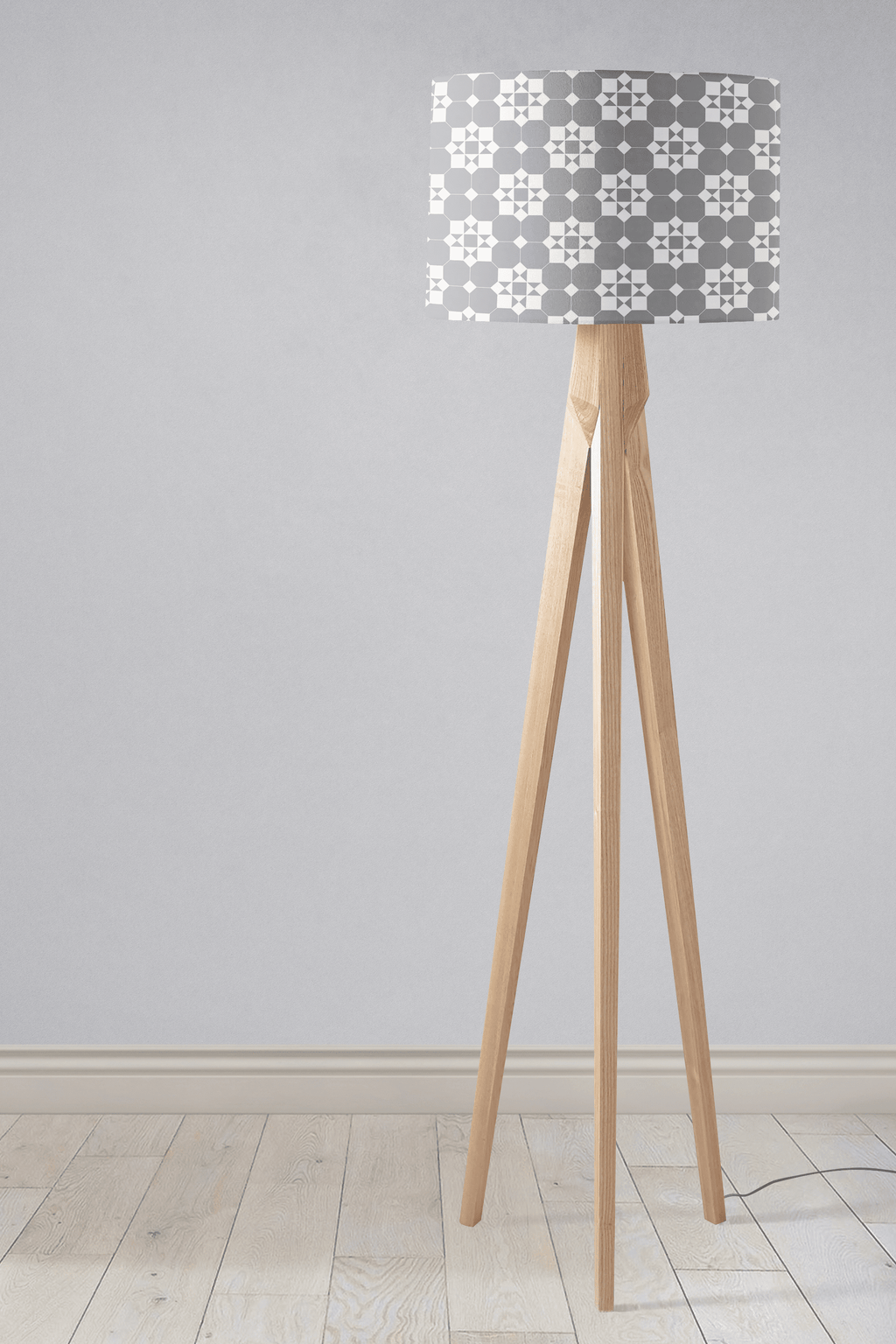 Grey and White Tiles Design Geometric Lampshade