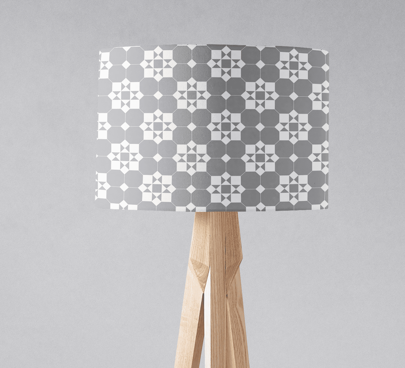Grey and White Tiles Design Geometric Lampshade
