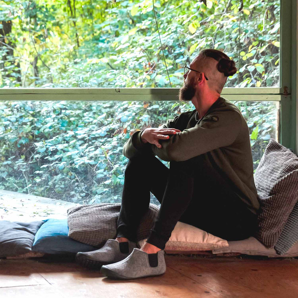 Brumby Men's Slipper Boot in Grey and Charcoal