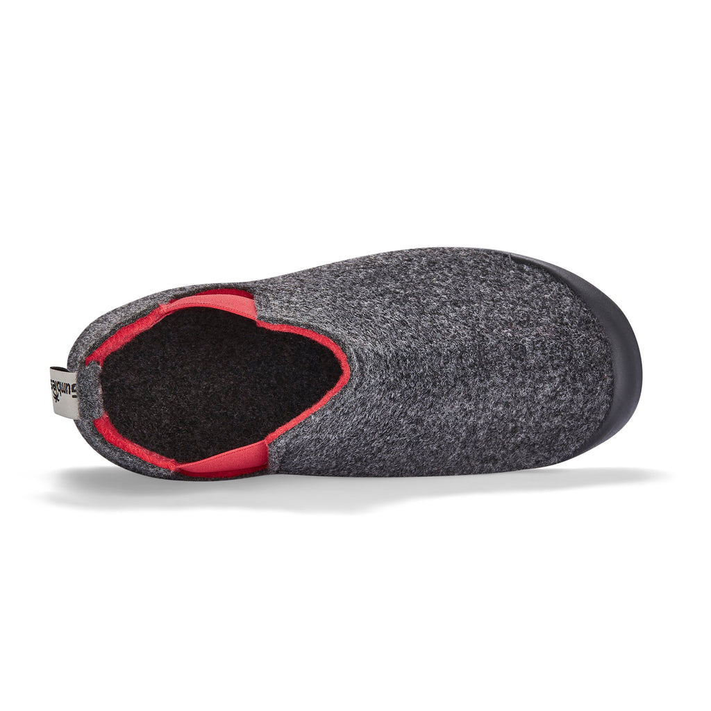 Brumby Men's Slipper Boot in Charcoal and Red