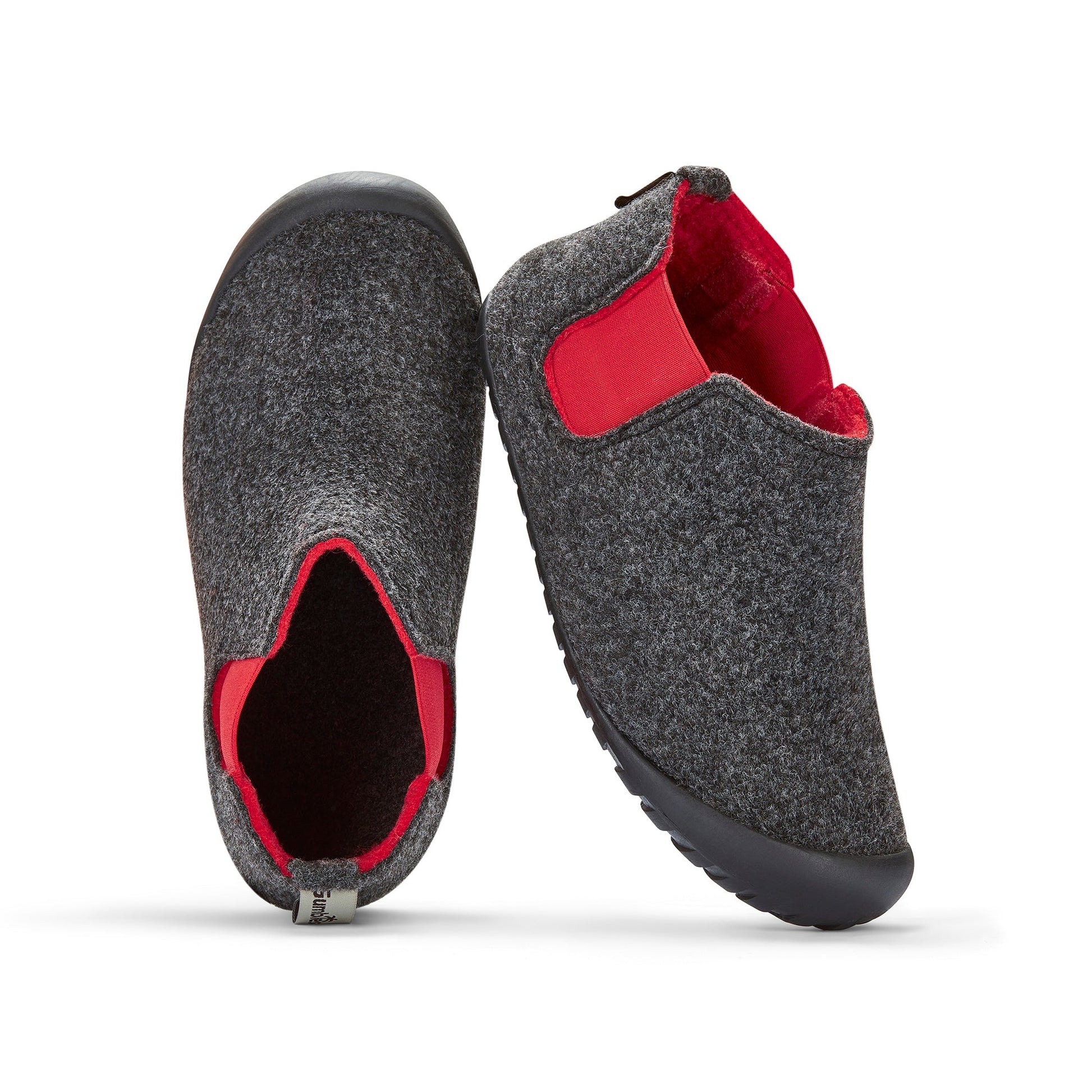 Brumby Men's Slipper Boot in Charcoal and Red
